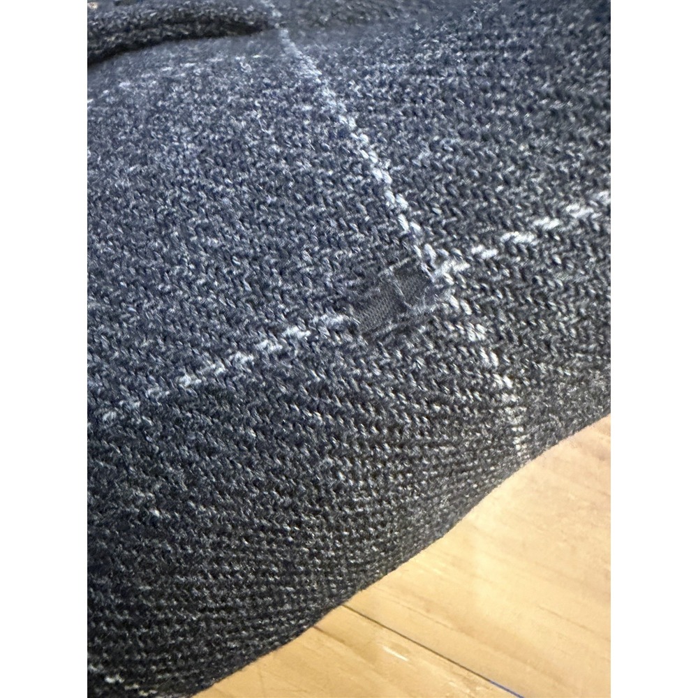 Lauren Ralph Lauren Womens 20W Lambswool Windowpane Coat Gray Hidden Button - Picture 12 of 13
